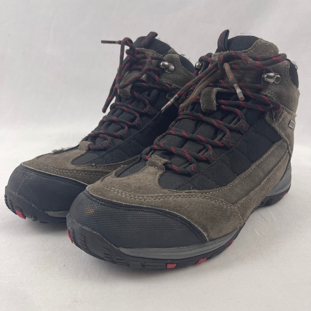 Outdoor Life Columbus Waterproof Hiking Boots Mens 9 Gray Black Suede Trail Mid